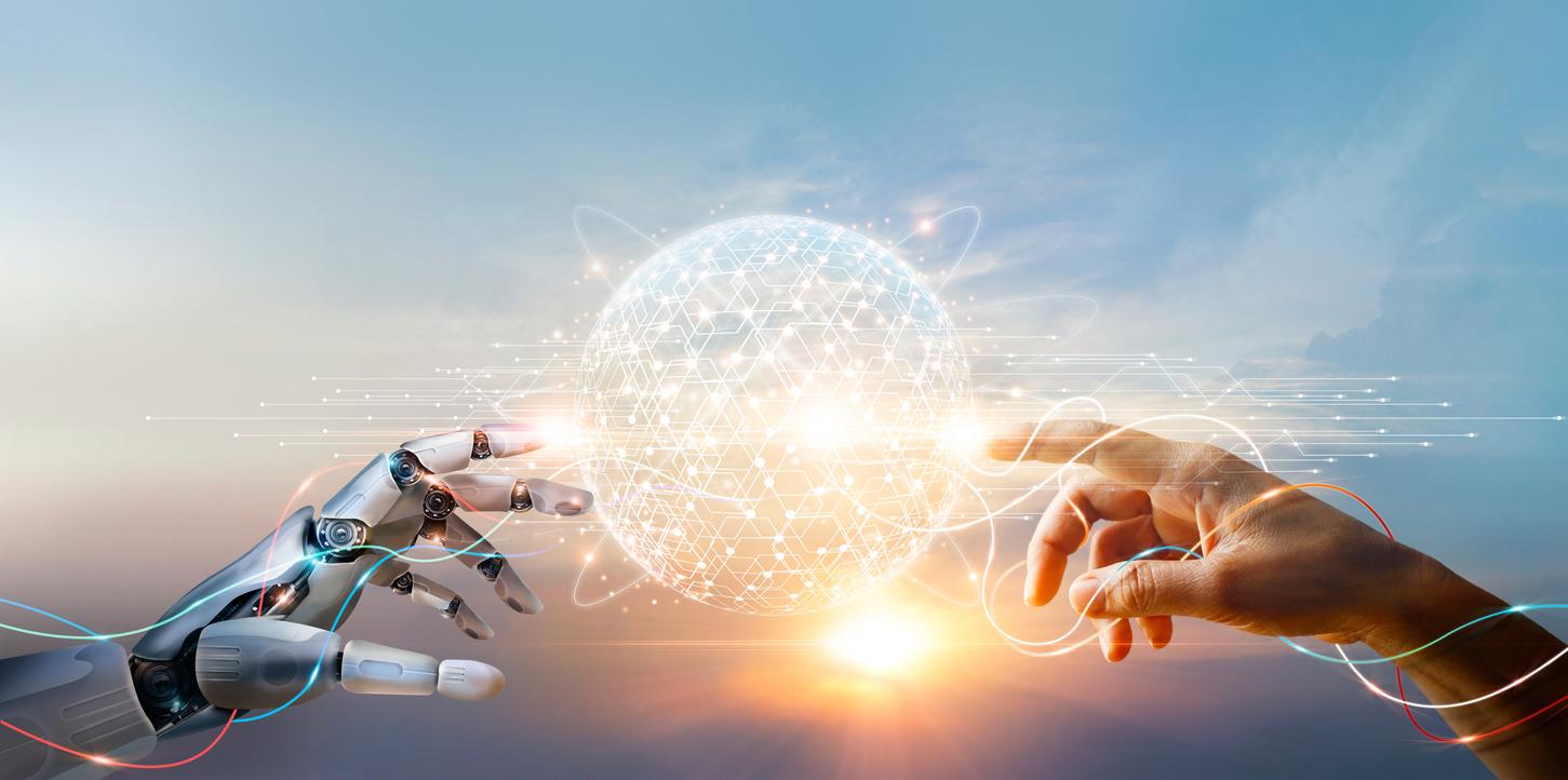 robot en mensenhand samen robot en mensenhand samen